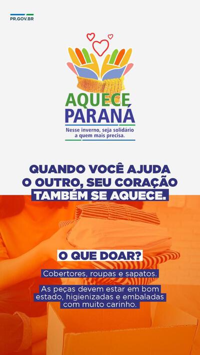 Laranjeiras do Sul é parceira da campanha Aquece Paraná do Governo do Estado